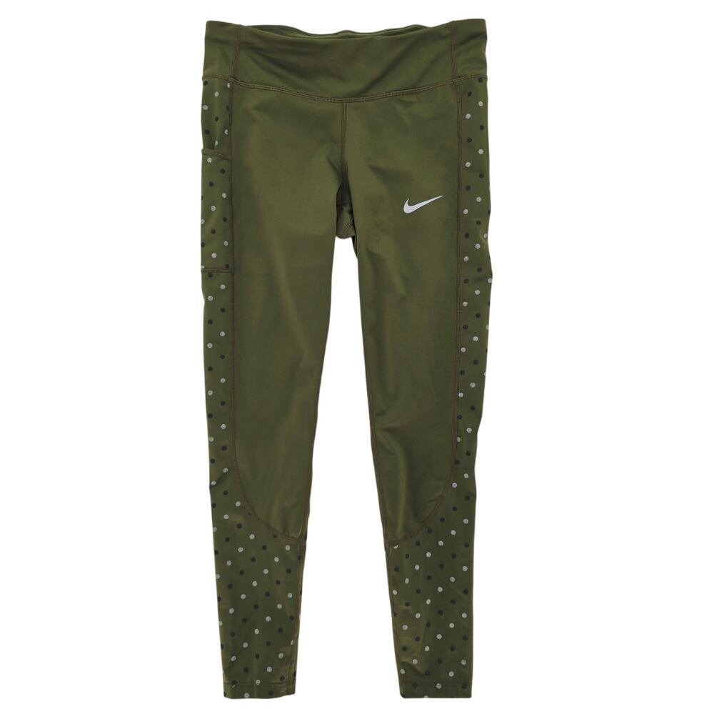 Nike Women's Dri-Fit Tights Reflective Polka Dot Green M